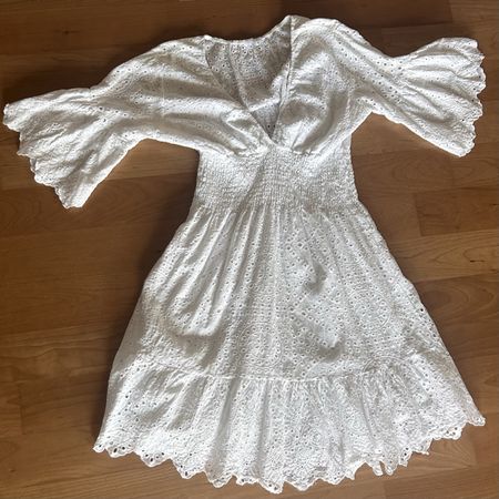 Kleid weiss Baumwolle Gr. S mit Broderie Stickerei fabrikneu