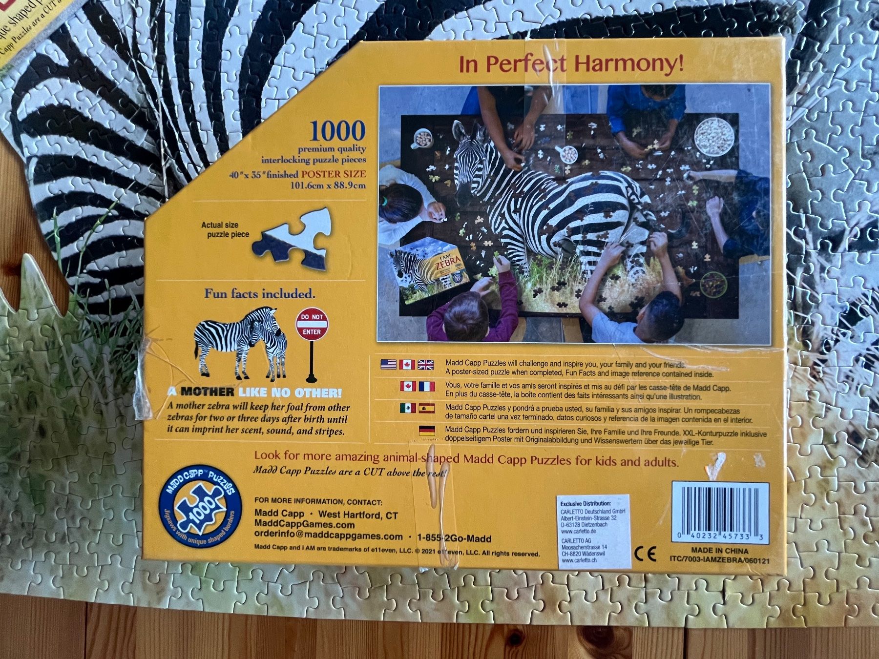 Puzzle: Zebra Puzzle, 1000 Teile – Usato da Zürich venduto da Gurkis 3