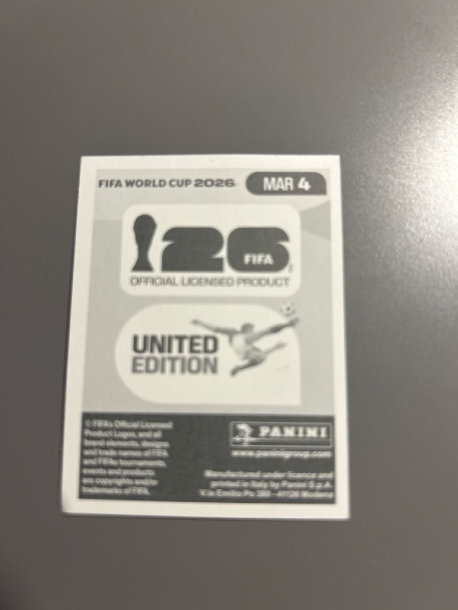 Panini Carte collezionabili: Panini FIFA WM 2026  - MAR 4 Sticker – Nuovo (secondo la descrizione) da Boniswil venduto da sim_7zhp 1