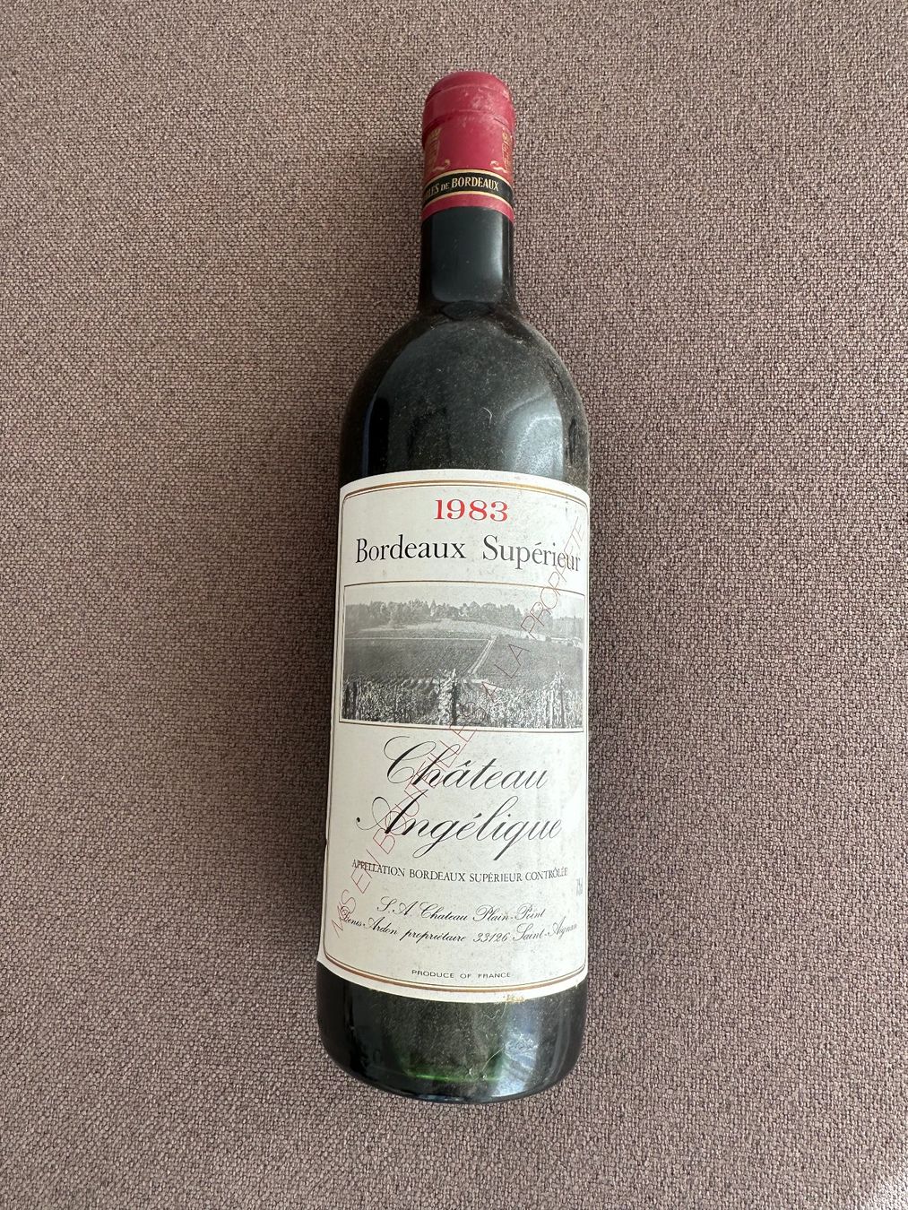 Vins: Bordeaux Superieur Wein 1983 – Neuf (Voir description) à Mörschwil par muenggeli99
