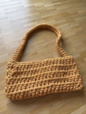 Handgemachte Tasche gehäkelt Senfgelb Sommer Frühling Unikat