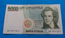 Italien: 5000 Lire Bellini 1985, SS - VZ.
