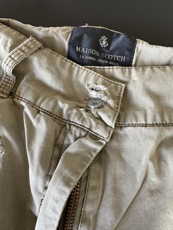 Maison Scotch Hose Grösse 2 Beige  Cargo Hose mit Zips