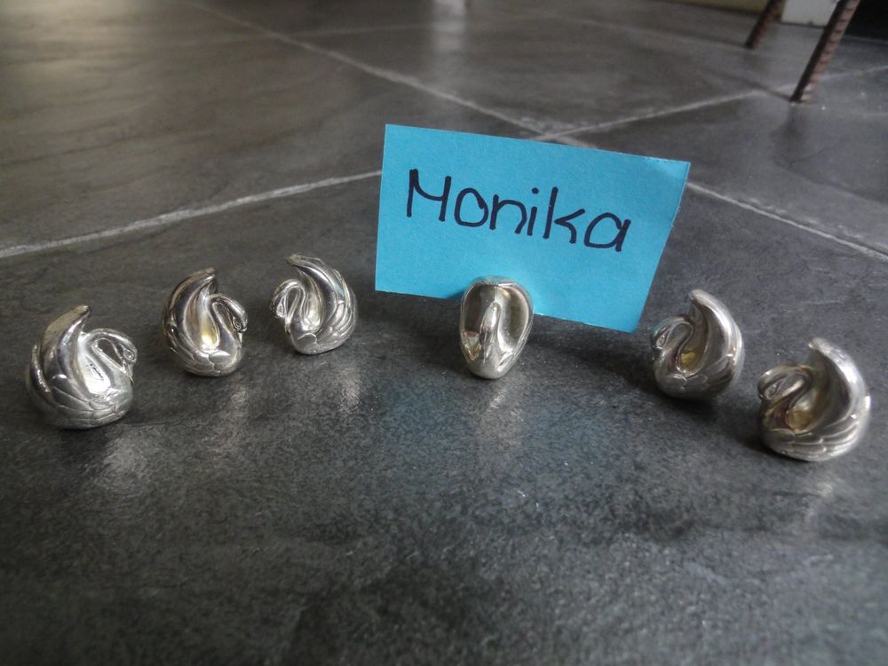 Namenschild-Halter Schwäne aus Metall 6 Stück 1