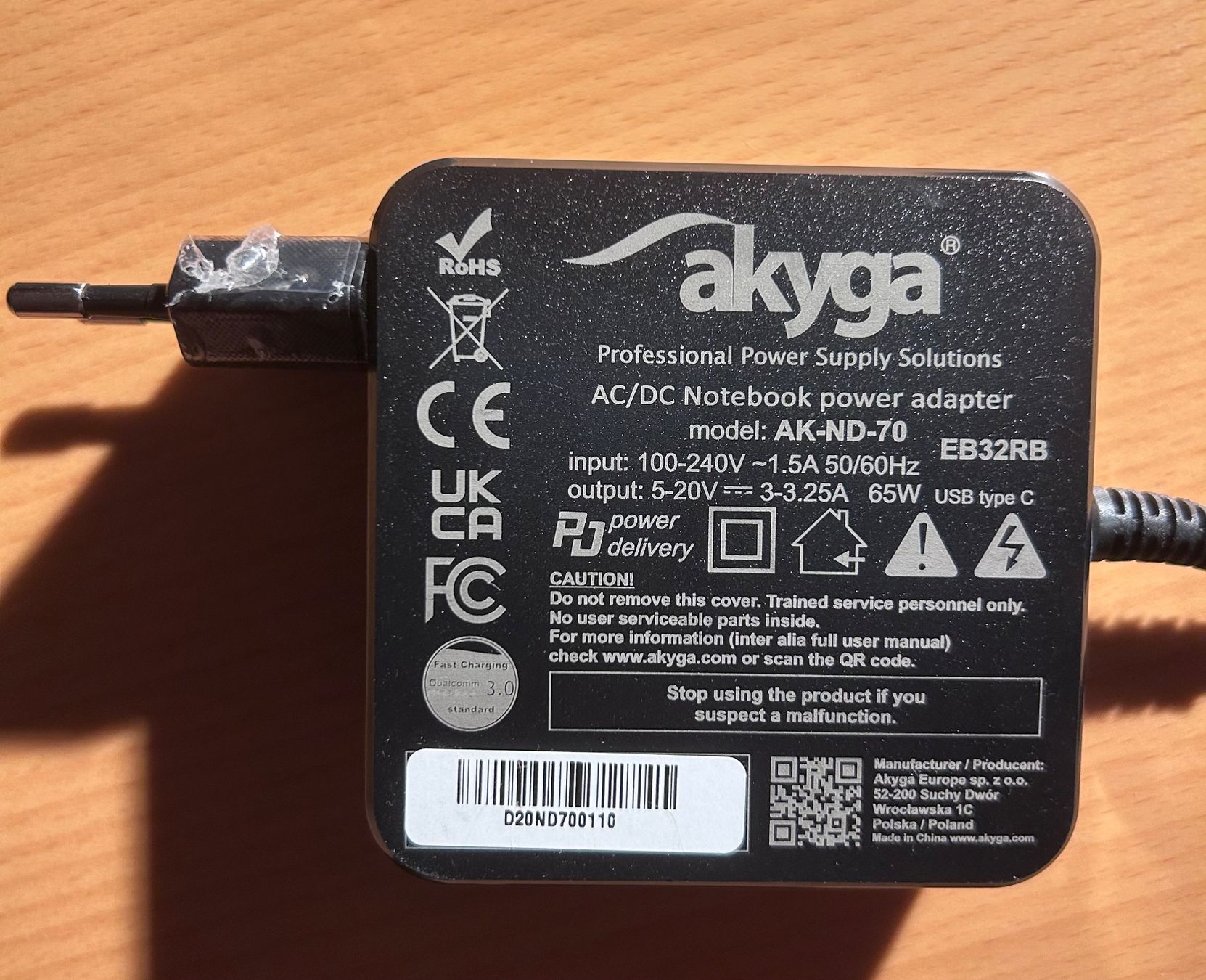 Chargeur: Akyga 65W USB-C Laptop Ladegerät – Neuf (Voir description) à Basel par AdamRic 1