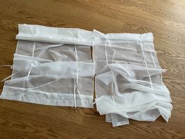 2er Set Voile Raffrollos, weiss, neuwertig, Sommerdeko