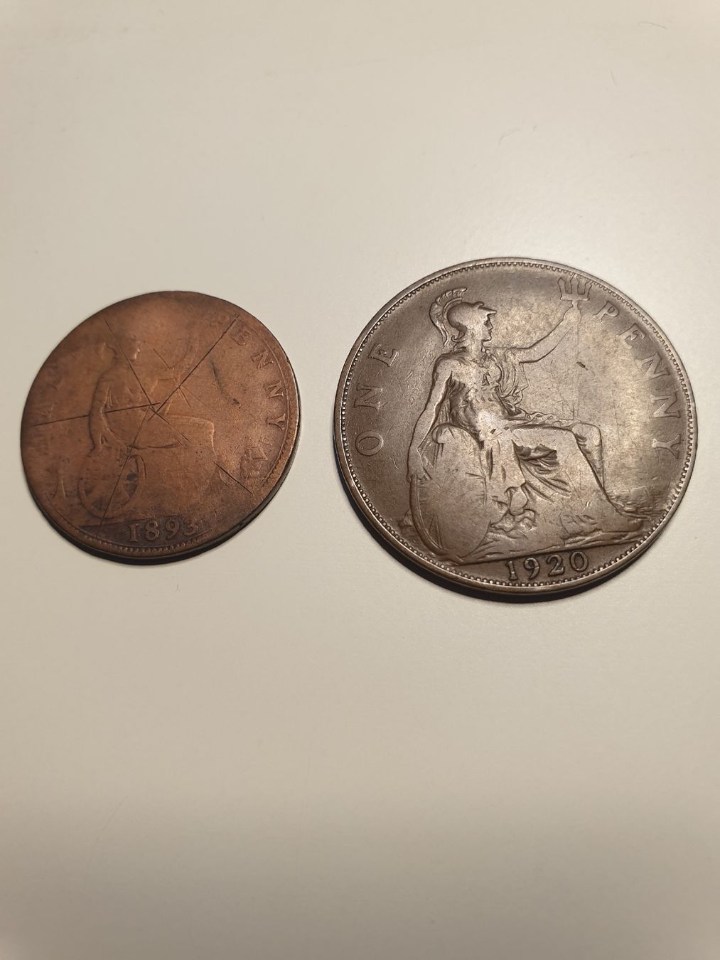 Tutti le monete: 2x antike Penny s von 1893 u 1920 – Usato da Würenlos venduto da calimero095