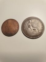 2x antike Penny s von 1893 u 1920