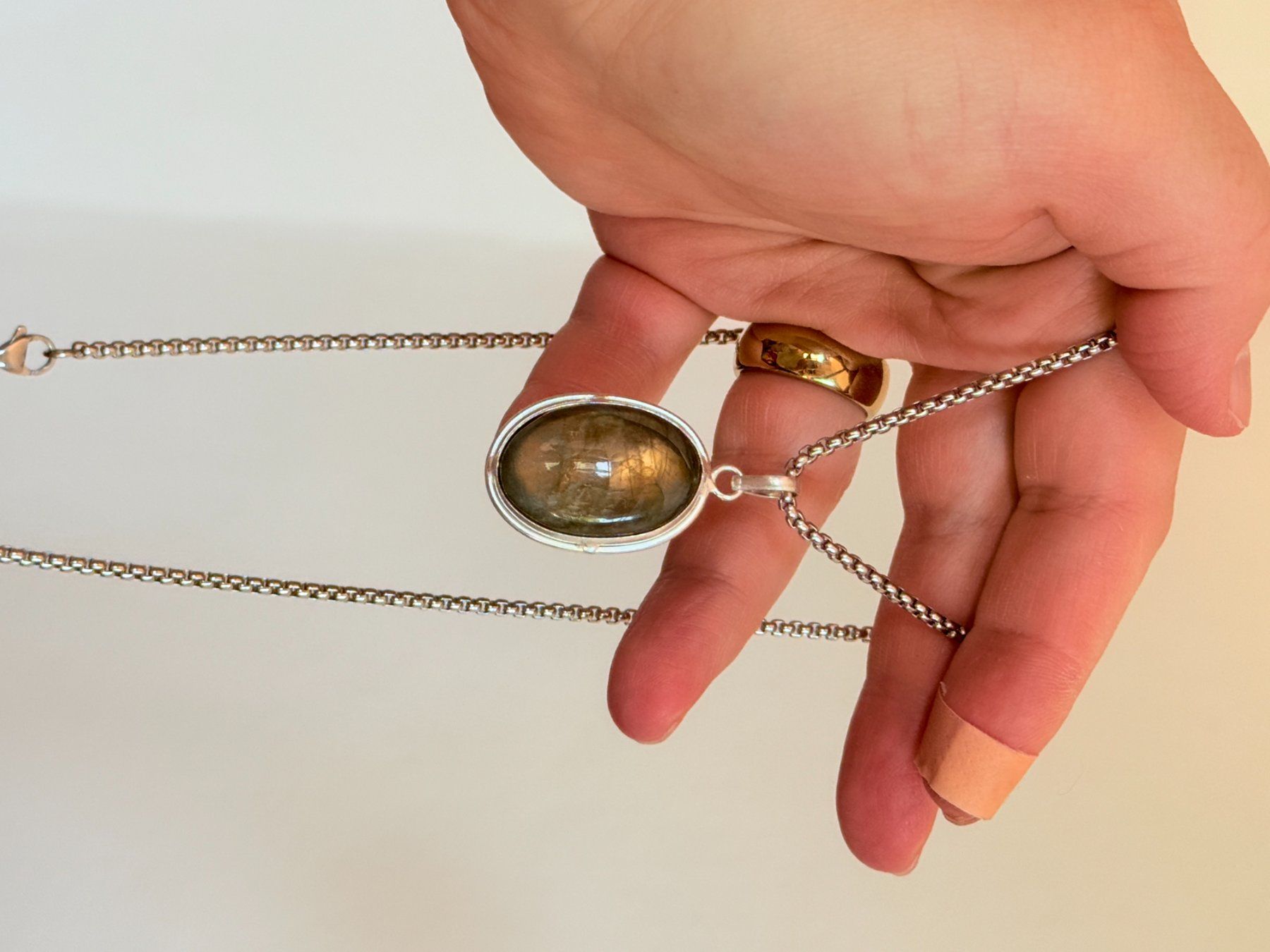 Catenine: Collier avec pierre labradorite véritable✨ – Nuovo e nell'imballaggio originale da Genève venduto da AWWA 9