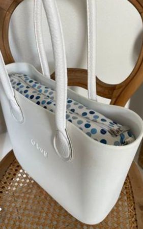 O Bag Handtasche weiss mit Innentasche guter Zustand