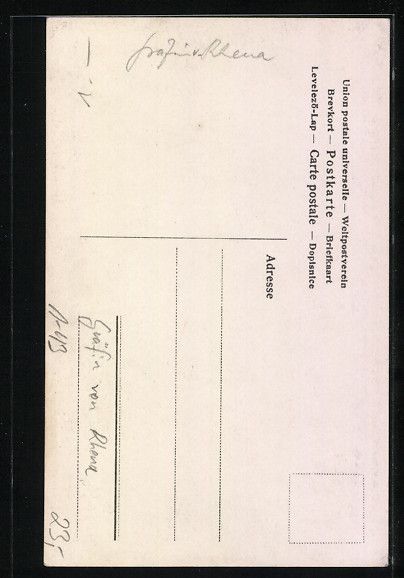 Cartoline postali: AK Gräfin von Rhena mit Enkelkindern – Usato da Berlin venduto da bartko-reher 1