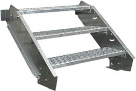 Stahltreppe 3 Stufen B60cm H40-60cm