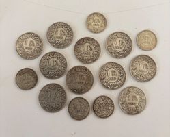 Lot de pièces 0,50 et 1francs en argent