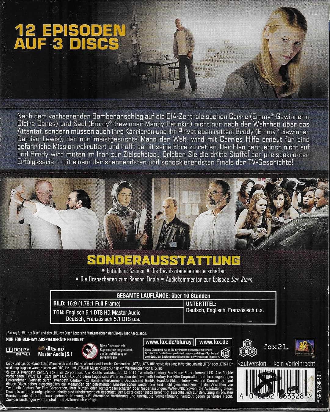 Tutti i DVDs: Homeland - Staffel 3 - Blu-ray – Usato da Flims - Dorf venduto da Stagediver 1