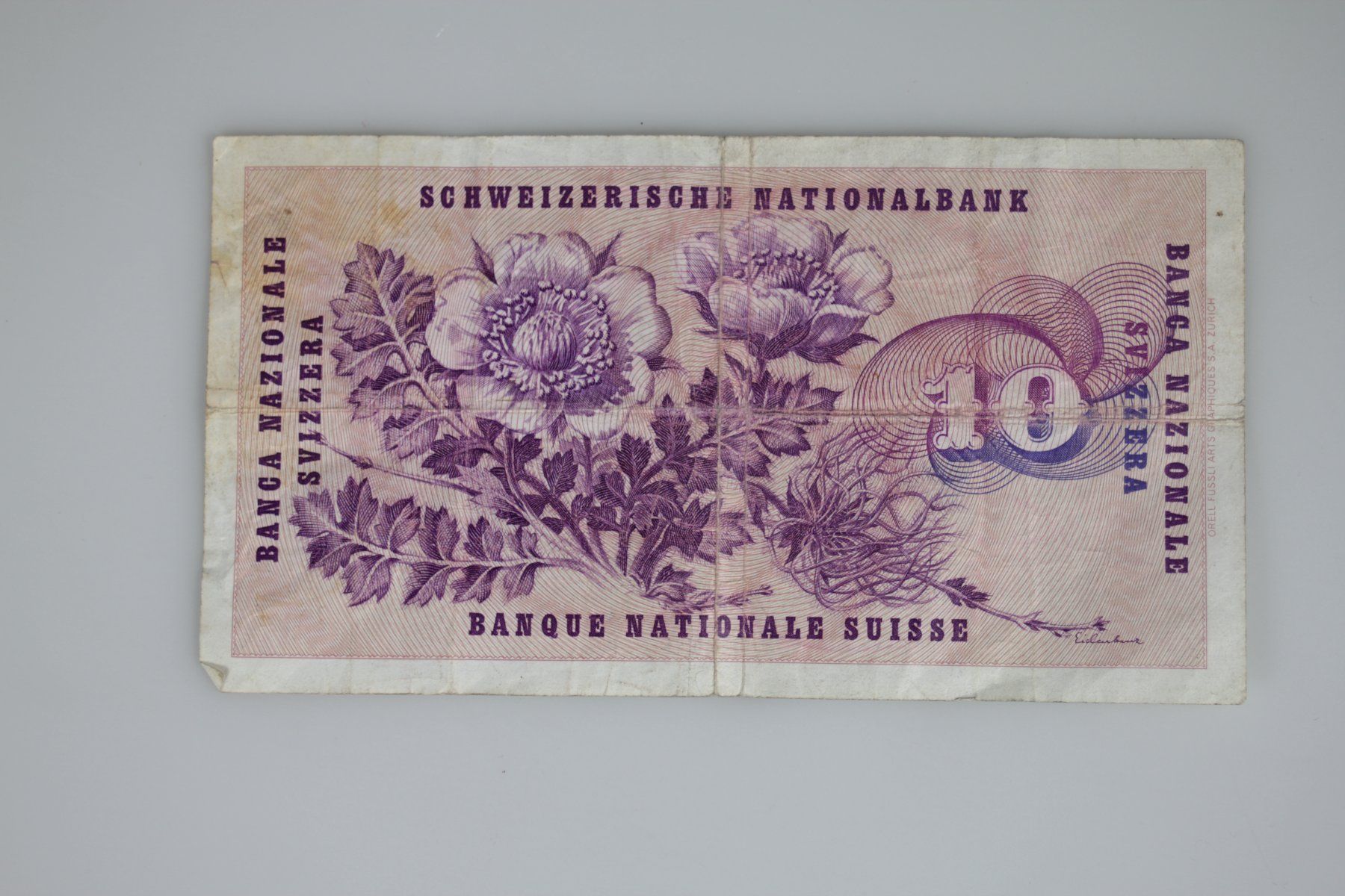 Banconote: Schweizer Banknote 10 Franken 1970 Serie 70 V – Usato da Basel venduto da IRMAundFRED