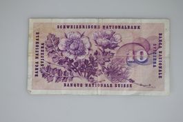Schweizer Banknote 10 Franken 1970 Serie 70 V