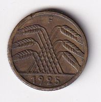 Deutschland 5 Reichspfennig 1925 F