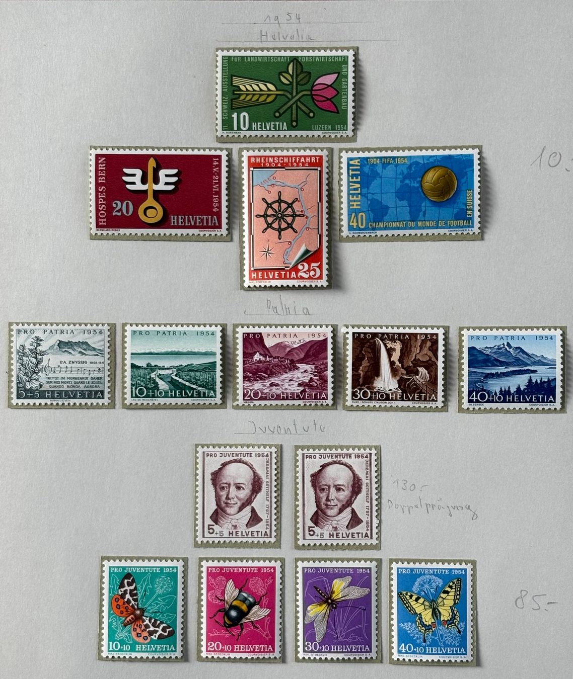 Tutti i francobolli: LOT NEUE SCHWEIZER BRIEFMARKEN 1954 – Nuovo (secondo la descrizione) da Ostermundigen venduto da Heavenmaus75