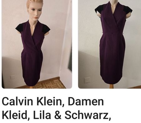 Calvin Klein Kleid, Gr. S, Lila/Schwarz - Herbst Angebot!