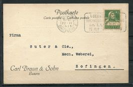 LUZERN, 20.IV.1923   Zudruck  Carl Braun & Sohn  Postkarte