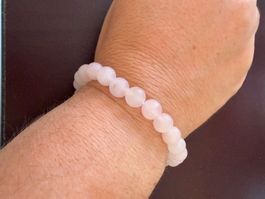 Rosenquarz Armband matt – Naturstein – elastisch
