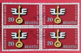 2298) 317, Abart, leicht verscobener gelbdruck ET im 4-Block