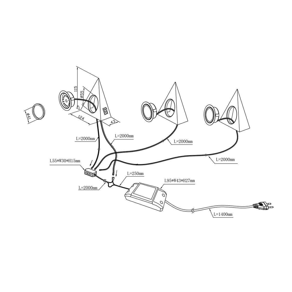 Lampade: LED Unterbauleuchten, 600 Lm, 3er SET – Nuovo (secondo la descrizione) da Kreuzlingen venduto da Smart-Light 5