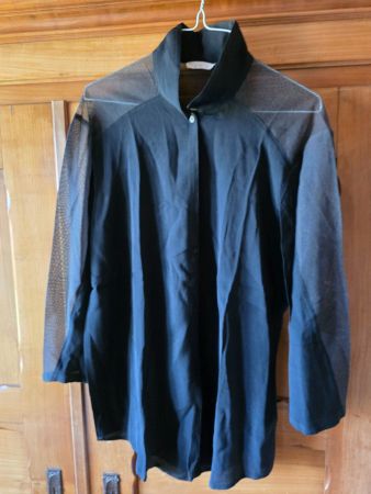 edle Damen Sommer Bluse schwarz teil transparent - by Zoé