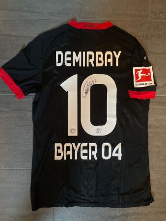 Matchworn Bayer Leverkusen Demirbay with COA