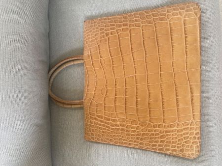 FURLA Vintage Alligator, Ledertasche Farbe Cognac
