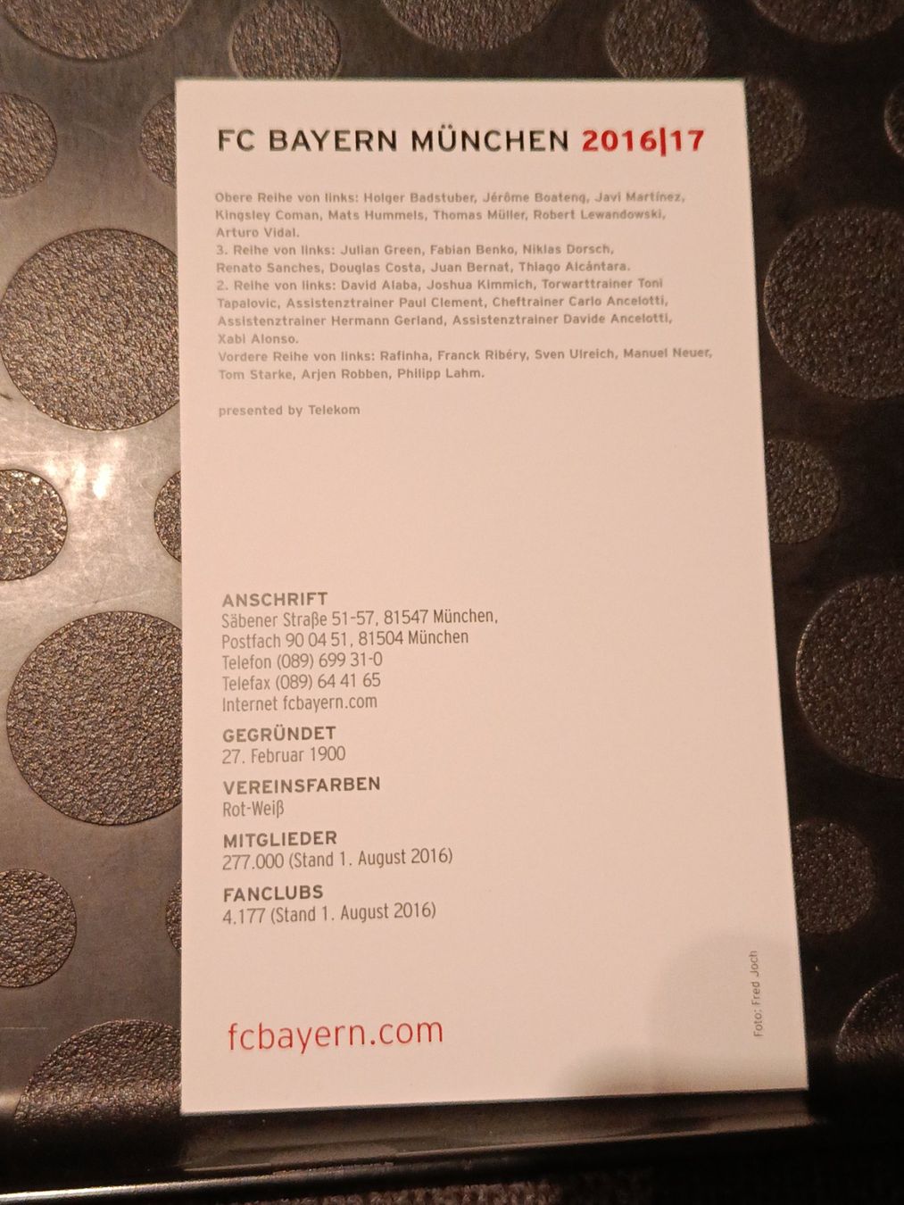 Autographes: Bayern München 2016/2017 – D'occasion à Menziken par Artographs 1