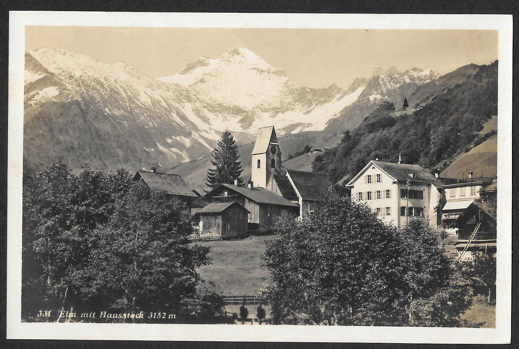 Cartoline postali: Elm Teilansicht mit Hausstock – Usato da Olten venduto da clotaldi