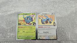 2 Pokemon Karten Erikas Tangela Larrys Komala