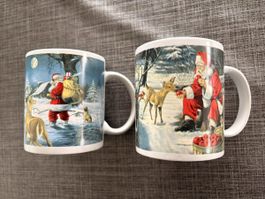 2 Weihnachtstassen, Samichlaus, Kaffee, Tee, Küche