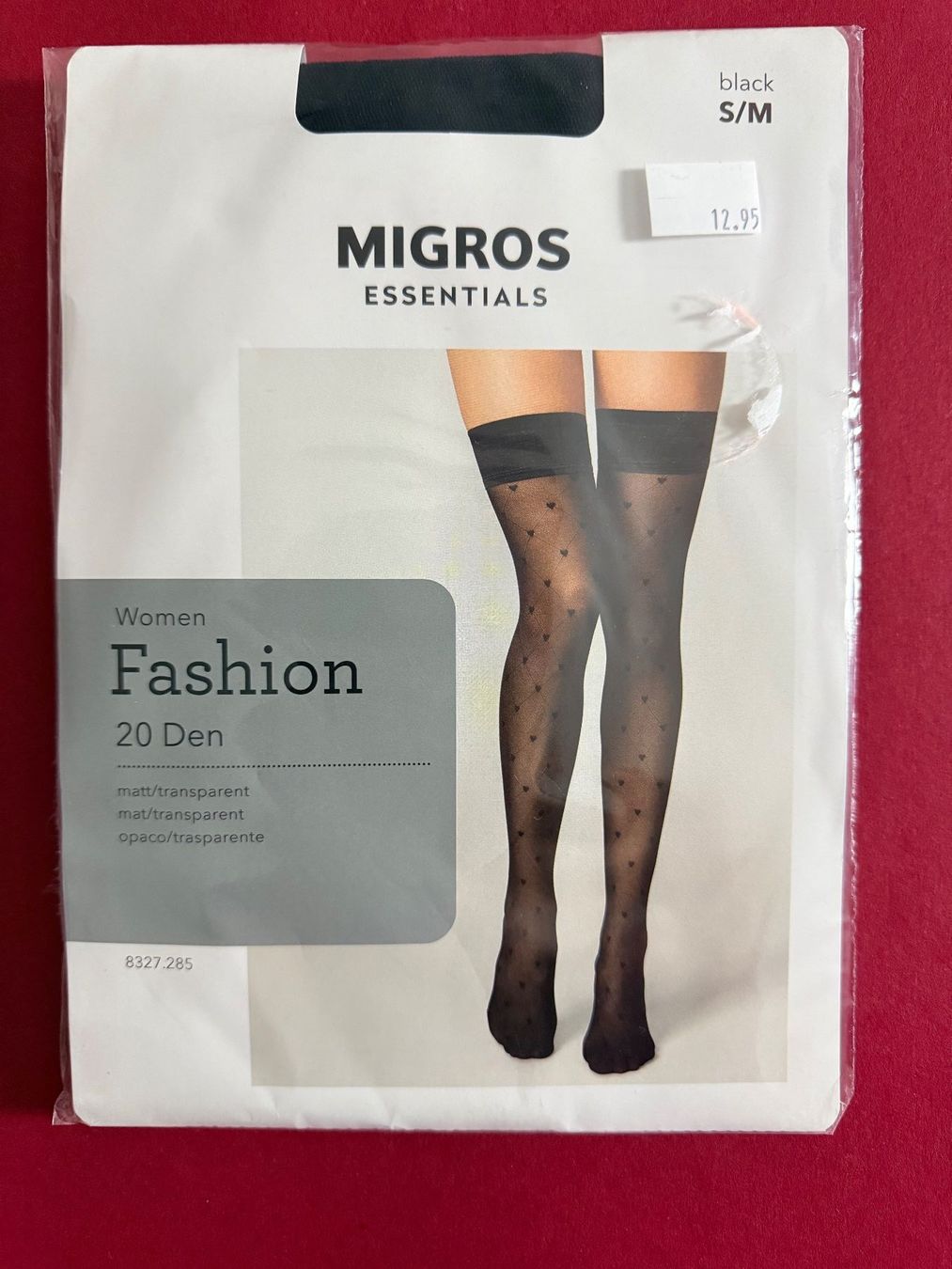 Migros Calze & Collant: MIGROS Essentials, Halterlose Strümpfe Herzen, Grösse S/M – Nuovo e nell'imballaggio originale da Rudolfstetten venduto da gst_g7xl