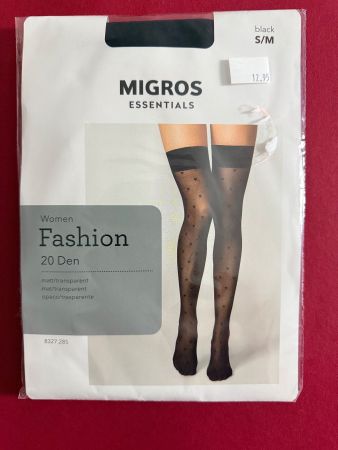 MIGROS Essentials, Halterlose Strümpfe Herzen, Grösse S/M