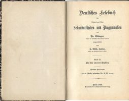 Deutsches Lesebuch 1896 für schweizerische Sekundarschulen