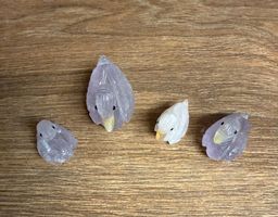 Suesse Deko-Enten aus Amethyst, 4er Set, Top Zustand!