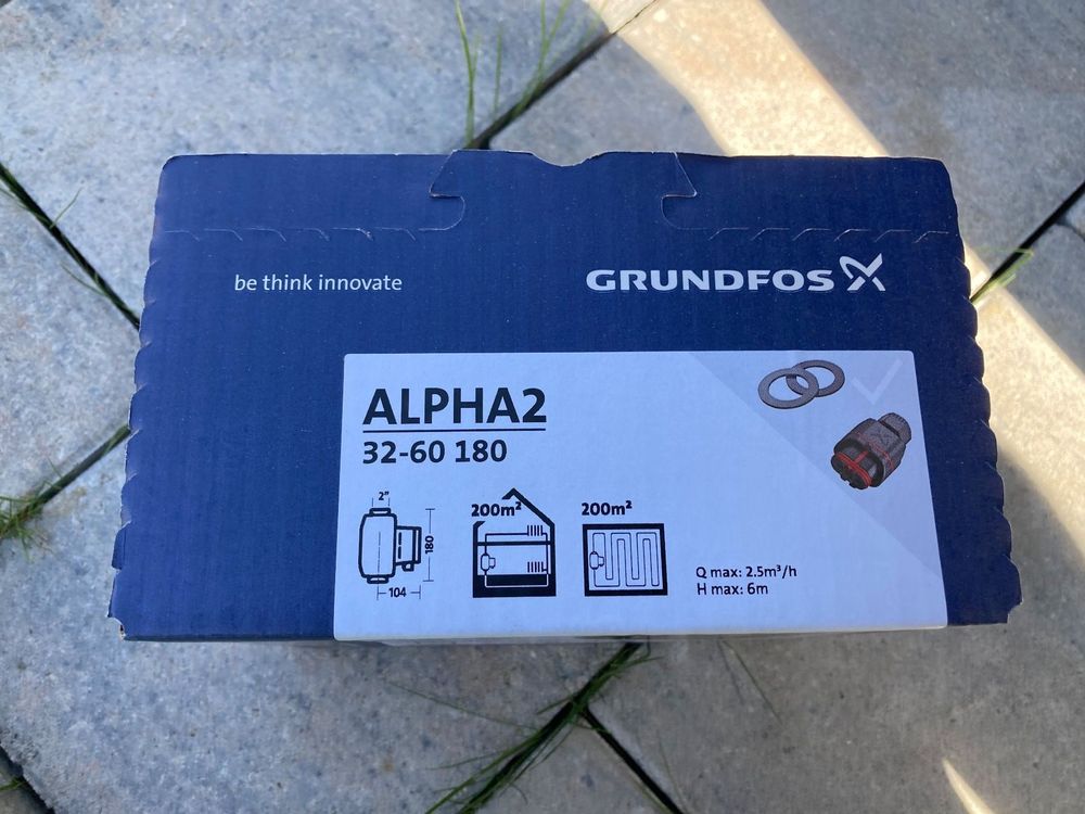 grundfos umwälzpumpe alpha 2 32 60 neu 1x230v länge 180mm
