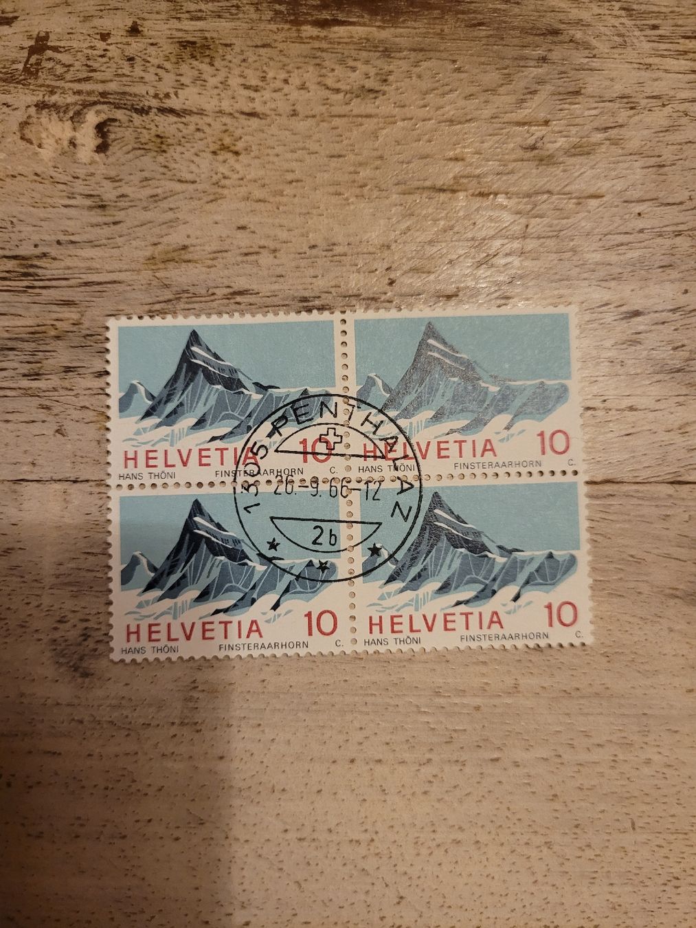 Alle Briefmarken: Sondermarke Schweizer Alpen 1966 – Gebraucht aus Inwil von Flower2325