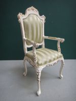 Puppenhaus Stuhl mit Armlehnen,  Hua Mei, Louis XVI, ivoir