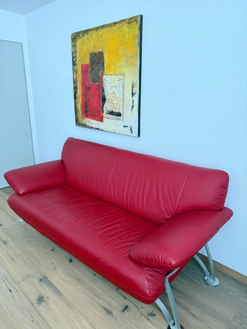 Pfister Sofas: Sofa aus edlem weichen Leder mit eleganten Füssen – Gebraucht aus Uznach von grunchi 1