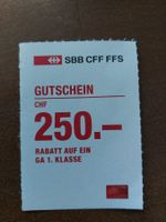 SBB Gutschein GA 1. Klasse
