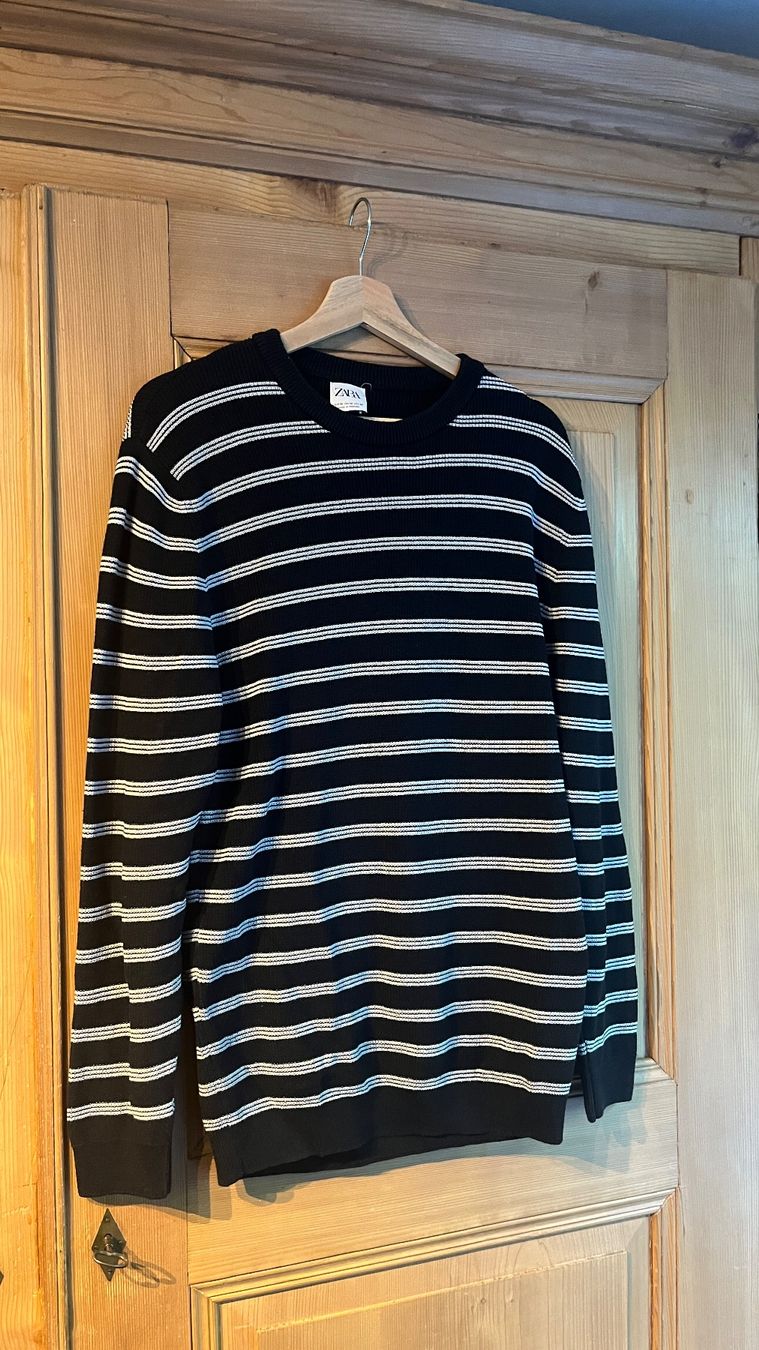 Zara Maglioni & Felpe: Zara Herren Strickpullover, Grösse M, Dunkelblau/Weiss – Usato da Basel venduto da tim1802