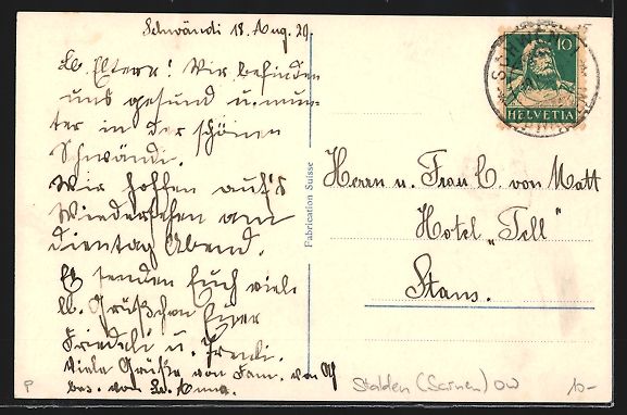 Cartoline postali: Stalden, Gesamtansicht aus der Vogelscha – Usato da Berlin venduto da bartko-reher 1