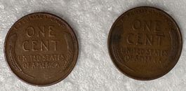 2 Stück UNITED STATES OF AMERICA CENT LINCOLN WHEAT