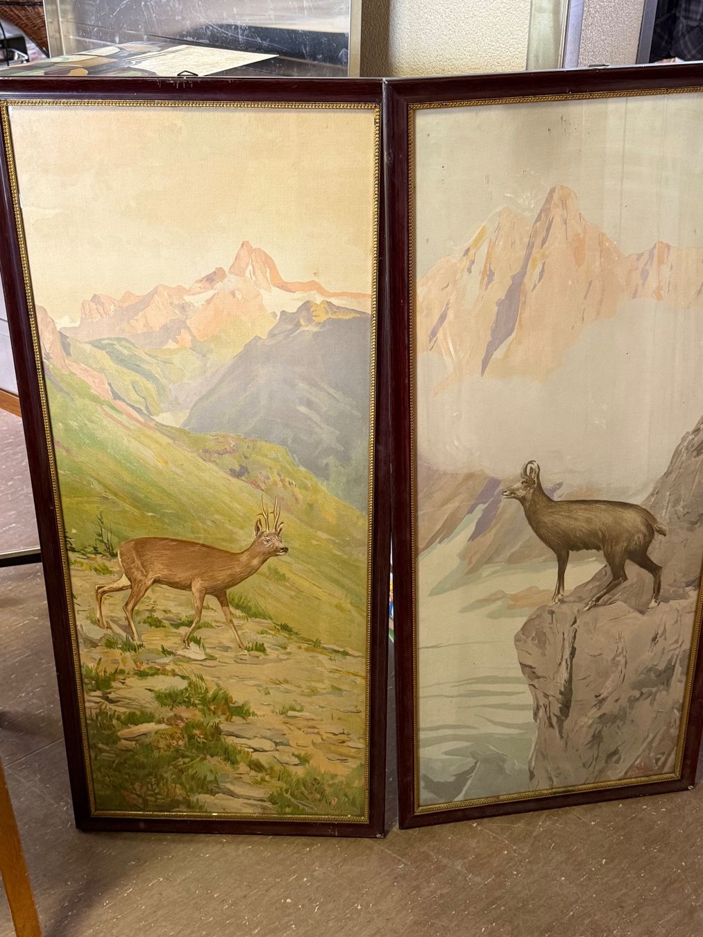 Grafica & Litografie: Reh / Gemse Gämse 2 grosse Landschaftslithos – Usato da Bern venduto da Jwpm66