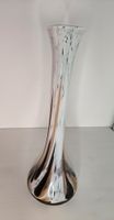 Elegante hohe Bodenvase, Glasvase, weiss braun schwarz