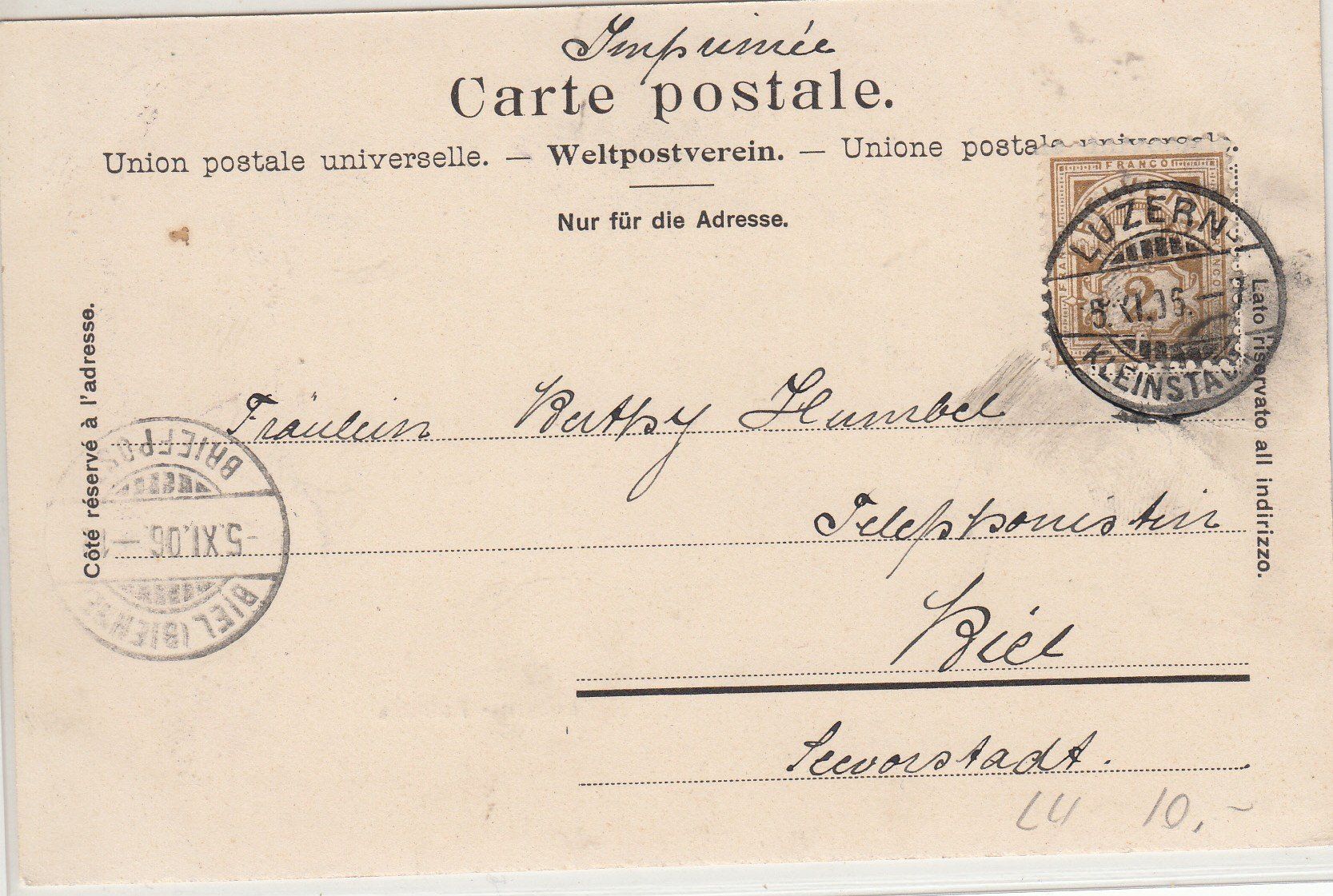 Cartoline postali: AK Luzern Rathaus 1906 LU Belebt – Usato da Herrliberg venduto da Lfrifda 1