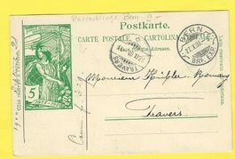 27..1900Rasierklinge Bern/rar/auf UPU Postkarte/Abart .bei 5